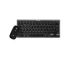 SUBBLIM Pack Clavier et Souris Bluetooth, Combo Multi-appareils Dyamic Compact, PC, Ordinateur Portable, Clavier Espagnol, Souris 1600 dpi, avec 4 Boutons, Ambidextre, Gris