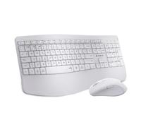 SUBBLIM Combo clavier et souris sans fil, connexion double Bluetooth 5.3 et USB, design ergonomique, batterie rechargeable, blanc
