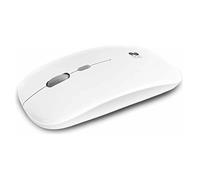 SUBBLIM Souris Optique sans Fil Bluetooth 2.4G, Double Plat pour PC, Ordinateur Portable, Mac, 4 Boutons, molette de défilement, Ultrafine et Ergonomique, silencieuse, 1600 PPP, ambidextre, Blanche