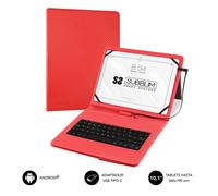 Subblim Sub-Kt1-Usb002 Clavier Pour Tablette Qwerty Espagnole Micro-Usb Rouge