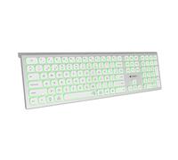 SUBBLIM SUBKB-3MIE300 clavier Universel RF sans fil + Bluetooth QWERTY Espagnole Argent, Blanc