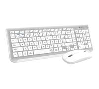 SUBBLIM SUBKBC-DCEP10 clavier Souris incluse Universel RF sans fil + Bluetooth QWERTY Espagnole Argent, Blanc