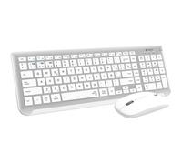 SUBBLIM SUBKBC-DCEP10 clavier Souris incluse Universel RF sans fil + Bluetooth QWERTY Espagnole Argent, Blanc