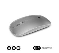 Subblim Souris sans fil Bluetooth double plate - Batterie rechargeable - Jusqu'à 1600 DPI - Argent
