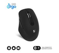 Subblim Souris sans fil Curve Ergo Dual SUBMO-EDCUR01 Bluetooth + USB 2.4 GHz 1600 dpi Noir 5 boutons