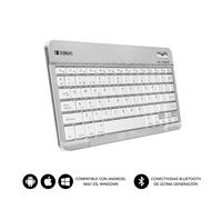 Subblim Clavier Bluetooth Smart compact sans fil intelligent Espagnol QWERTY Argenté
