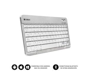 Subblim Teclado Smart Bluetooth Silver Qwerty Espagnole Argent, Blanc