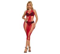 Subblime 952327 - robe en résille à bretelles croisées (rouge) - S-L