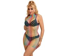 SUBBLIME - 952433 ROBE RÉSILLE SANS MANCHES COL MONTANT ARC-EN-CIEL TAILLE UNIQUE