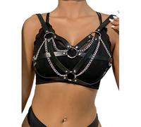 Subblime - 953713 ceinture punk bondage boucle métal noire taille unique