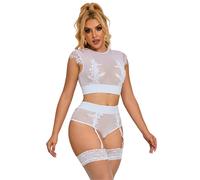 Subblime - 954031 soutien-gorge + culotte avec porte-jarretelles blanc s/m