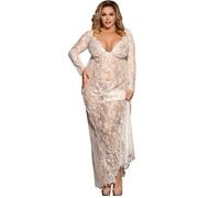 SUBBLIME QUEEN PLUS LONG SLEEVE LONG DRESS WHITE