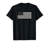 Subdued American USA Flag Black White Dark T-Shirt