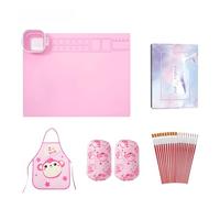 SUBEEN Tampon de peinture en silicone, tapis d’artisanat en silicone pliable 50x40cm, tampon de peinture en silicone multifonctionnel pour l’art de bricolage, la peinture, la création. (rose)