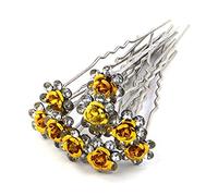 Suberde Lot de 10 épingles à cheveux pour femme, argent, cristal, rose fleur, accessoire de mariage