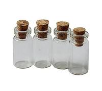 Suberde Lot de 10 mini fioles en verre transparent avec bouchon en liège