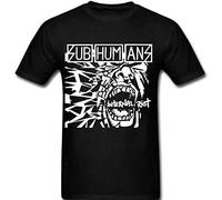 Subhumans T Shirt Band Hardcore Anarcho Punk Rock Internal Riot Manches Courtes(Medium)