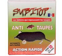 Subito Répulsif Anti-Taupes Naturel - Bâtonnets Répulsifs Fabriqués en France - Étui de 10 Bâtons - Solution Écologique et Efficace pour Éloigner Les Taupes et Campagnols du Jardin