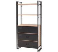 SUBLEEM Bibliothèque TENGA Pin Atlantique et Noir Marron G