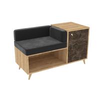 SUBLEEM Meuble d'entrée TENGA Pin Atlantique Noir Marron Une niche ouverte Rangements Fonctionnel