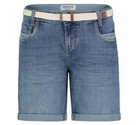 Sublevel Bermuda chino stretch pour femme avec revers - Short confortable au look usé, Middle Blue Denim M304, M