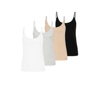 Sublevel Débardeur Fines Bretelles pour Femme Pack Multiple Débardeur Basique Élégante Camisole sous-vêtement, Couleurs:Multi-Colore, Taille:XS