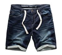 Sublevel Homme Shorts Pantalon Court Jeans Bermuda Denim Pantalon de Survêtement Cargo Jogging Jeans Vintage Pantalon Cargo Usé Look W29 - W44 - Bleu Foncé Denim_21, 33W