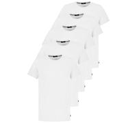 SUBLEVEL Lot de 5 Tee-shirts unis pour hommes en coton casual basique à col rond