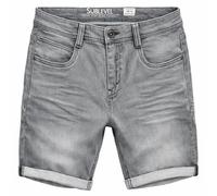 Sublevel Short en jean pour homme - Short de jogging court en denim avec taille élastique - Cordon de serrage - Look délavé - Confortable - Pour l'été - Décontracté - Coupe droite - Taille W29 à W42