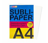Subli-Print Lot de 100 feuilles de papier de sublimation A4, 210 x 297 mm, 100 g/m², compatible avec les imprimantes de sublimation EPSON, SAWGRASS, RICOH et BROTHER