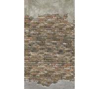 Sublime Papier peint panoramique Brick Wall 159 x 280cm Marron, gris | Fresque Murale, Tapisserie Panoramique, Panneau Mural Décoratif Facile à poser et à enlever
