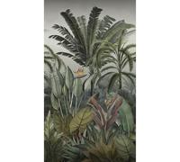 Sublime Papier peint panoramique Tropical Paradise 159 x 280cm Vert, gris | Fresque Murale, Tapisserie Panoramique, Panneau Mural Décoratif Facile à poser et à enlever