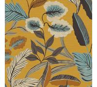 Sublime Paradise Art Floral Ocre Papier peint