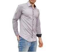 Subliminal Mode | Chemise Homme Manches Longues | Idéale pour le Bureau et Sorties Décontractées | Gris XXL | 444-5 XXL