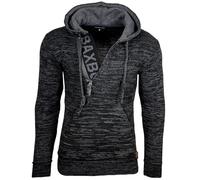 Subliminal Mode Pull Homme en Maille à Capuche Col Zippé - Style Basique - Pull Grosse Maille - Pull Over Tricoté Hiver Manches Longues - Idée Cadeau BX277 - Noir XL