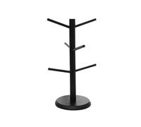 SUBLXPoten Arbre à Tasse Porte-gobelet à café avec 6 crochets, base épaisse, noir, support de rangement for comptoir