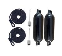 SUBLXPoten Garde-Boue De Bateau Défense de Bateau avec 2 Cordes, Pare-Chocs gonflables for Ponton, Yacht, Hors-Bord, Bateaux de pêche(Black1)