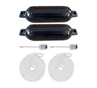 SUBLXPoten Garde-Boue De Bateau Défense de Bateau avec 2 Cordes, Pare-Chocs gonflables for Ponton, Yacht, Hors-Bord, Bateaux de pêche(Black)