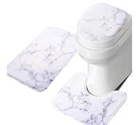 SUBLXPoten Lot de Tapis de Bain Toilet Seat Cover 3PCS Set Bathtub Mat Shower Room Floor Carpet Family Bathroom Sliding Door(Style 4)