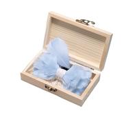 SUBLXPoten Nœud Papillon Vintage Plume Noeud Papillon Fait à la Main Hommes Noeud Papillon Broche Coffret en Bois Ensembles fête de Mariage(Color6)