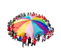 SUBLXPoten Parachute Jeu de Sport 2M-6M de diamètre extérieur Arc-en-Ciel Parapluie Parachute Jouet Saut-Sack Ballute Jouer Tapis de Jeu Jouet Cadeau(4M)