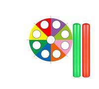 SUBLXPoten Parachute Parachute Amusant Arc-en-Ciel for Tente, Jeux coopératifs, Jouets d'extérieur for activités de Team Building(2M Parachute 2 Rods)