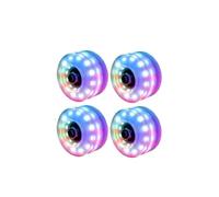 SUBLXPoten Roues de Patins Flash 4 Roues de Patin à roulettes 58 mm x 32 mm Roues de Planche à roulettes quadruples Lumineuses avec roulements installés(Colorful)