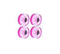 SUBLXPoten Roues de Patins Flash 4 Roues de Patin à roulettes 58 mm x 32 mm Roues de Planche à roulettes quadruples Lumineuses avec roulements installés(Pink)