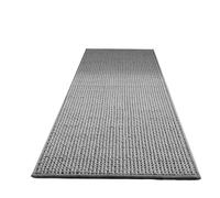 SUBLXPoten Tapis Entree Interieur Tapis de Sol Cuisine à Rayures tissées, paillassons absorbants en Chenille, Tapis Salle Bain et, Longues Bandes lavables(Dark Gray,45cmx70cm)