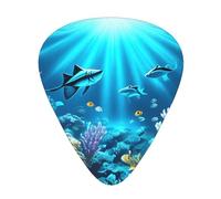 Submarine Coral Rays Prints Lot de 12 médiators avec 3 épaisseurs différentes pour guitares électriques et acoustiques
