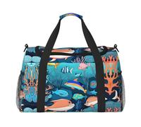Submarine Dolphins Sac de voyage à bandoulière de grande capacité avec fermetures éclair en nylon, bandoulière et plusieurs poches, noir, taille unique, Noir , Taille unique
