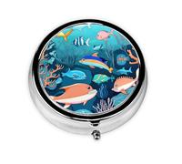 Submarine Dolphinsa Petite boîte à pharmacie à trois compartiments qui peut être placée dans votre poche ou votre sac à main et peut stocker des vitamines.