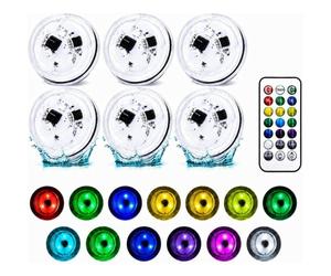 Submersible LED Pool Light, Waterproof Spot with Remote Control Lighting Mini Rechargeable Ambiance Colorful