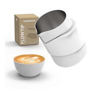 Subminimal FlowTip Pichet à lait sans Poignée, Pot à Mousse en Acier Inoxydable pour Latte Art, Pot pour Le Café la Mousse de Lait Cappuccino et Latte (Blanc)